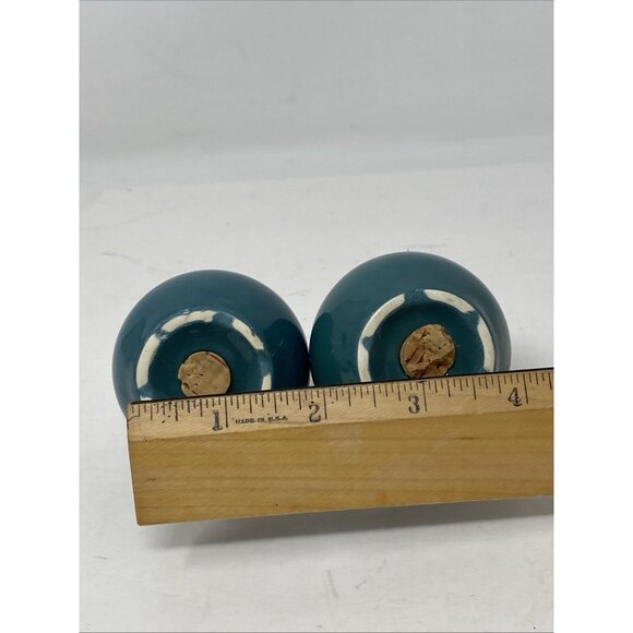 Vintage Harker Ware Corinthian Teal Green Salt & Pepper Shaker Set Harkerware - Picture 5 of 6